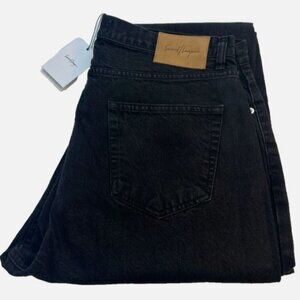 Second/Layer W36 L29 Frayed Hem100% Cotton Selvedge Denim Men's Jeans Black New